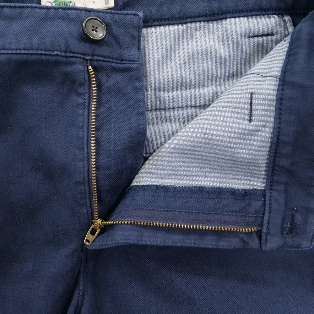 Faherty Pants Womens 8 Navy Blue Organic Cotton Stretch Wide Leg Chino High Rise - Picture 4 of 11